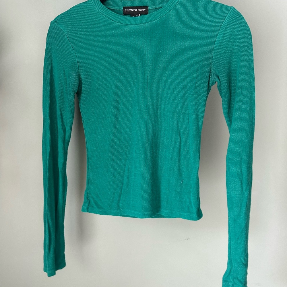 Streetwear Society Fitted Blue Long Sleeve Tee
